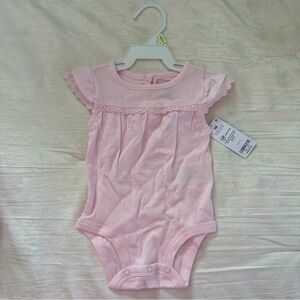 OshKosh B'gosh Pink Baby Bodysuit short sleeve lace size 3 months